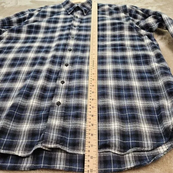 Eddie Bauer Button-Down Shirt Plaid Long Sleeve Big and Tall Mens Sz XLT Outdoor - Picture 5 of 10